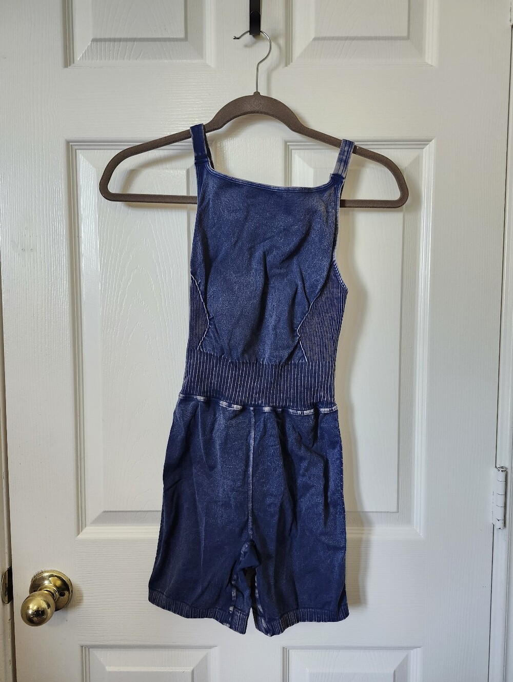 FP Movement by Free People Navy Ribbed Knit Romper